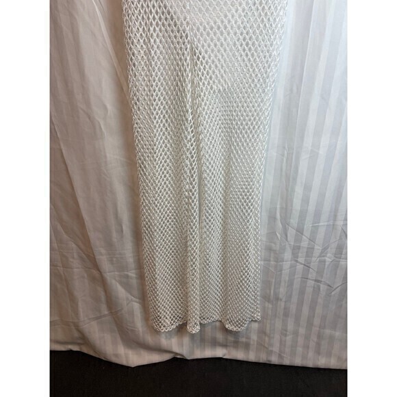 White‎ Fishnet High Rise Flare Cover Up Pant Size M RefM012 - Picture 6 of 6